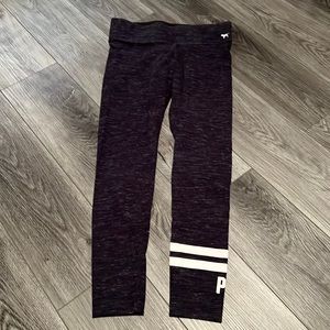 Pink leggings, used, size M, thick waist band.